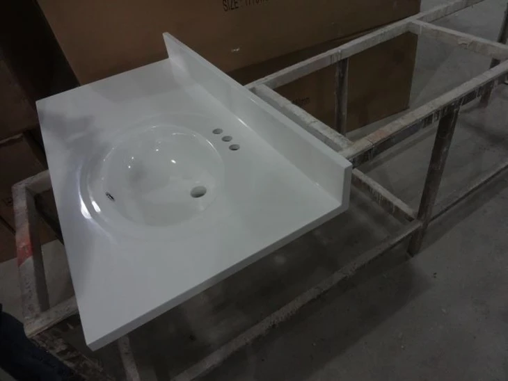 White Microlite Bathroom Vanity Top